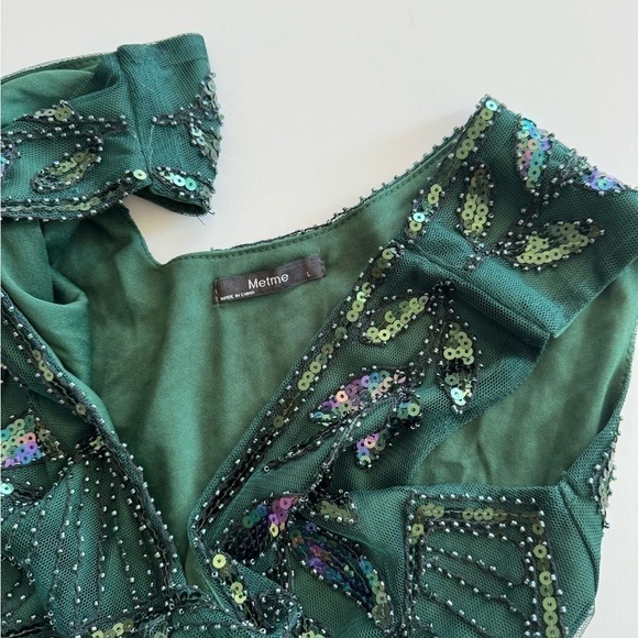 Metme 1920s Flapper Dress Sequins Art Deco Fringed Sleeveless Gatsby Size L - Picture 5 of 9